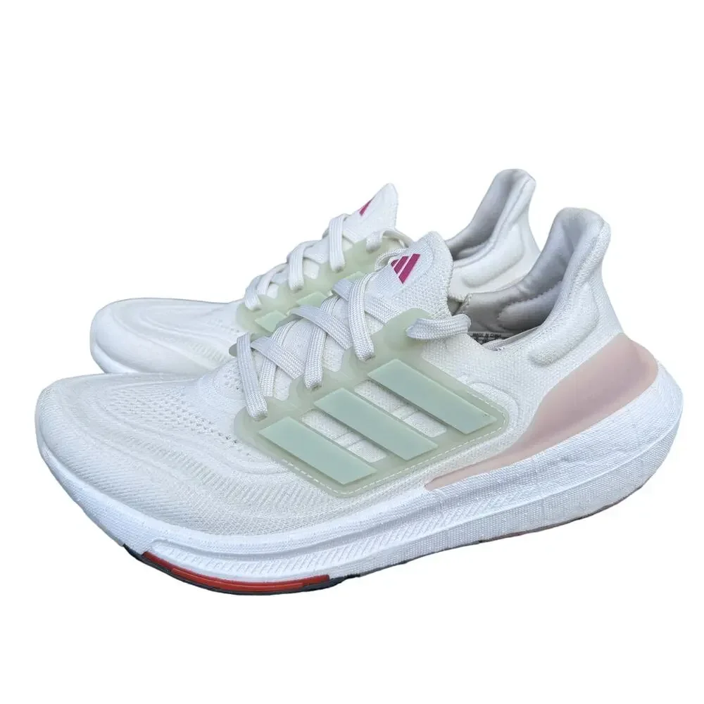 Adidas Ultraboost Light HQ6348 Womens 7 Running Shoes Non Dyed White Linen Green